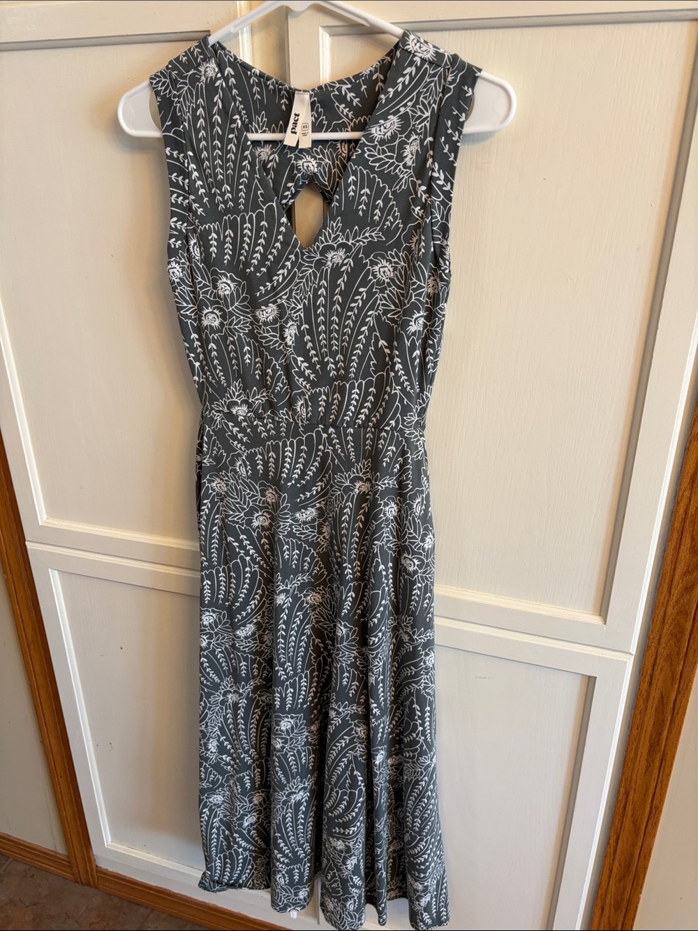 Pact Sleeveless Green Floral Midi Dress Size XS